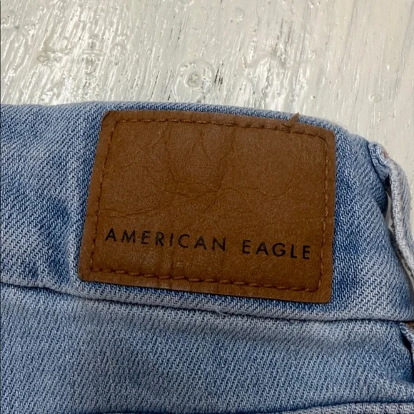 American Eagle Stretch Curvy Super High-Waisted Baggy Wide-Leg Jeans 0R - Picture 12 of 15